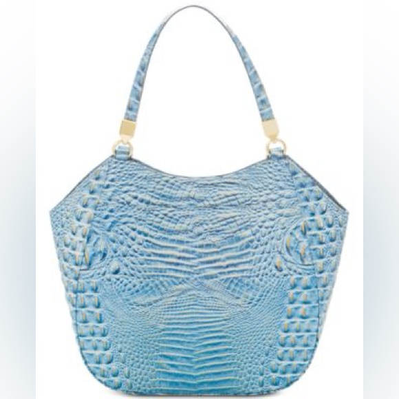 Brahmin Jacquelin Blue Crocodile-Embossed Women's Bag Meduim